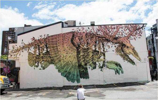 Бестиарий на уличния художник Алексис Диас: хибридни същества по стените на сградите