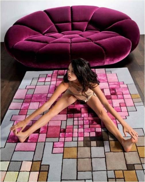 Интересен дизайн на пикселите: килим