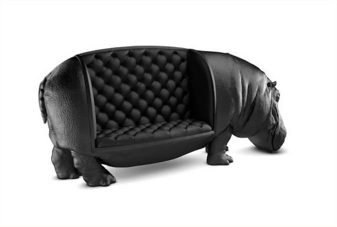 Сладък фотьойл с форма на хипопотам на Maximo Riera